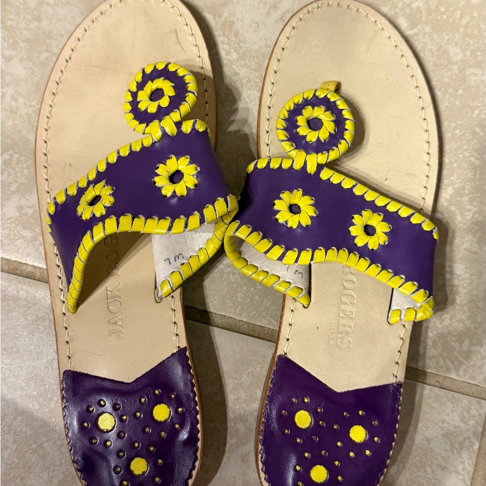 Jack Rogers Women's Sandals in Purple and Yellow
